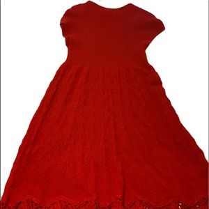 ANTHROPOLOGIE RED ODA SWEATER DRESS